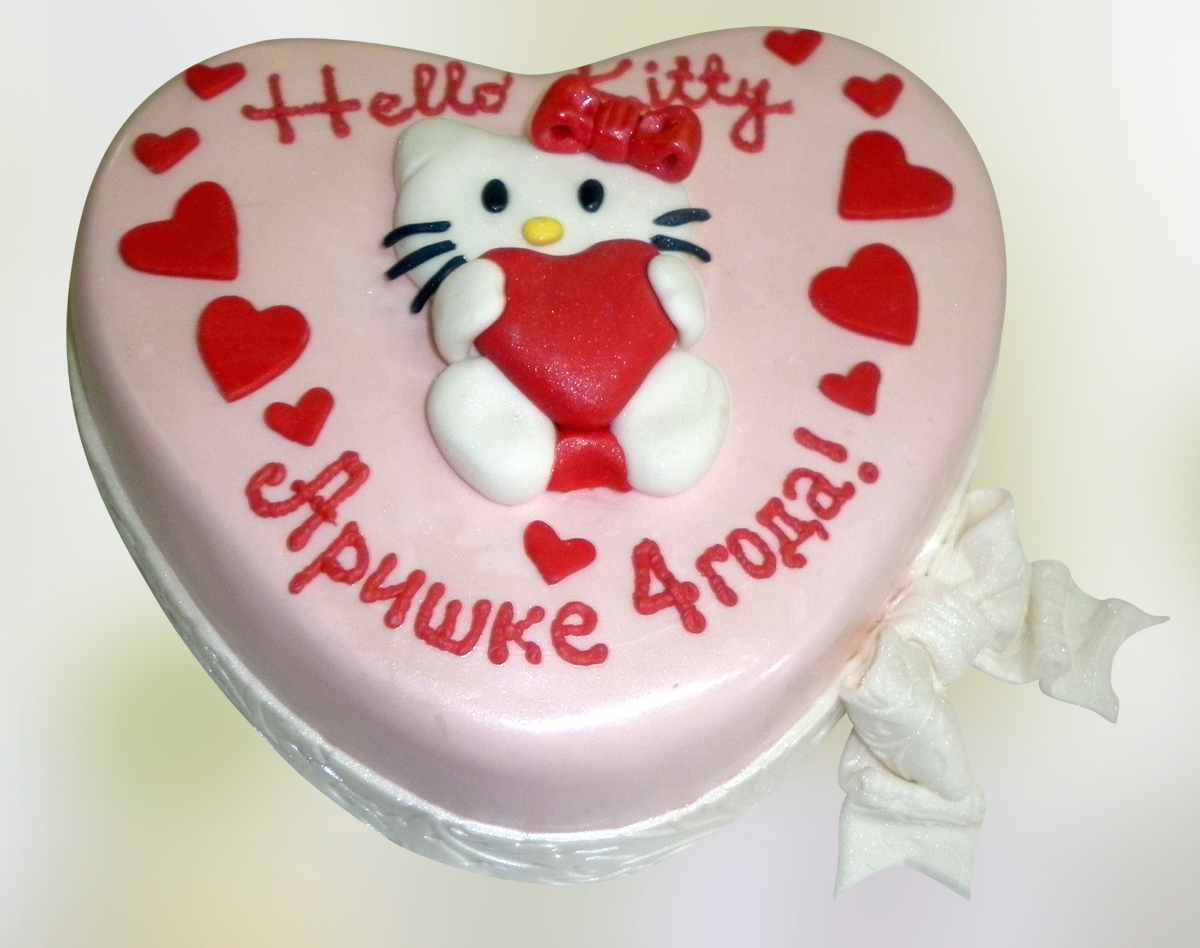 Торт с персонажем мультфильма Hello Kitty